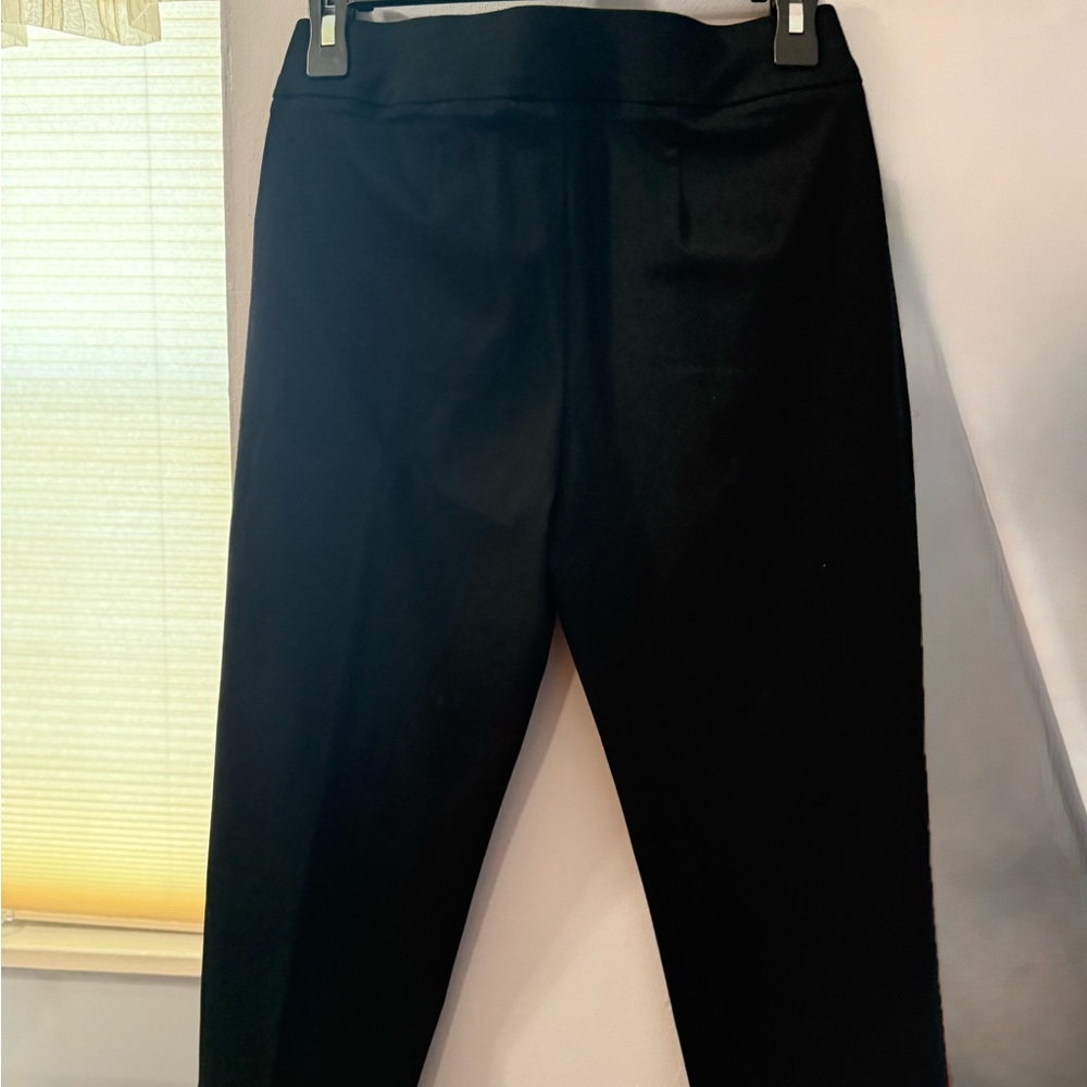 Chicos Travelers Collection Pull On Crop Pants Black- Size 000